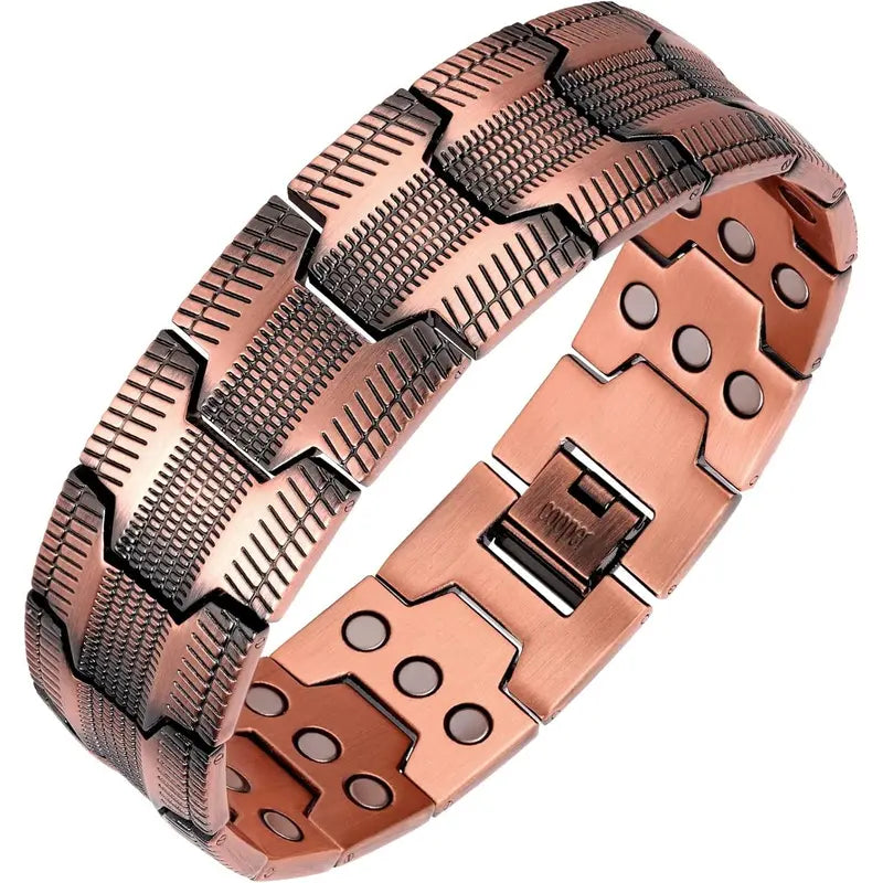Diystar® Copper Magnetic,Ultra Strength Cross Bracelet With Ring Include Adjustable Link, Jewelry Gift ,Relive Fatigue