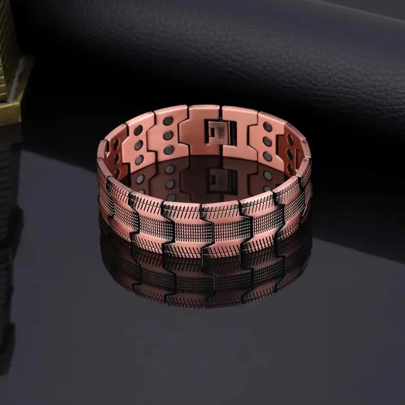 Diystar® Copper Magnetic,Ultra Strength Cross Bracelet With Ring Include Adjustable Link, Jewelry Gift ,Relive Fatigue