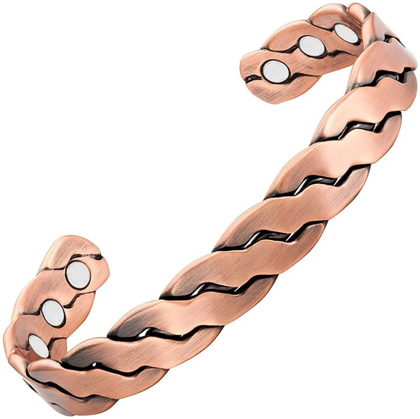 Diystar® Copper Magnetic,Ultra Strength Cross Bracelet With Ring Include Adjustable Link, Jewelry Gift ,Relive Fatigue
