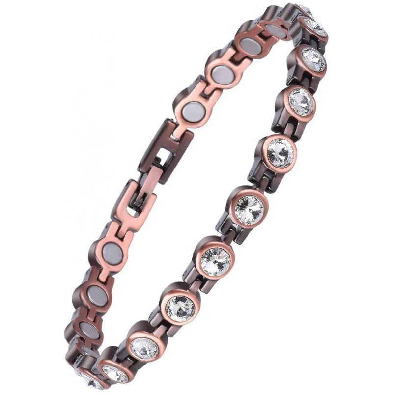 Diystar® Copper Magnetic,Ultra Strength Cross Bracelet With Ring Include Adjustable Link, Jewelry Gift ,Relive Fatigue