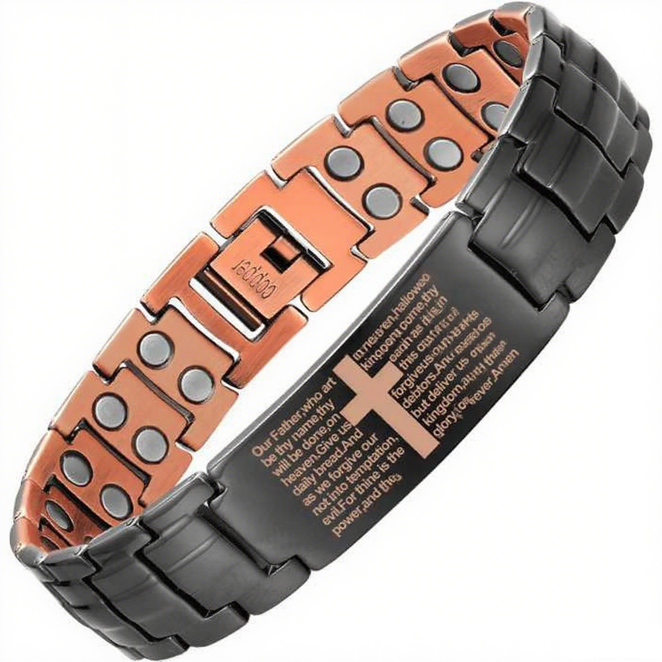 Diystar® Copper Magnetic,Ultra Strength Cross Bracelet With Ring Include Adjustable Link, Jewelry Gift ,Relive Fatigue