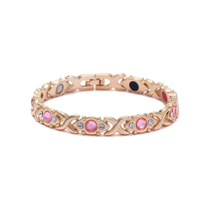 Diystar® Copper Magnetic,Ultra Strength Cross Bracelet With Ring Include Adjustable Link, Jewelry Gift ,Relive Fatigue