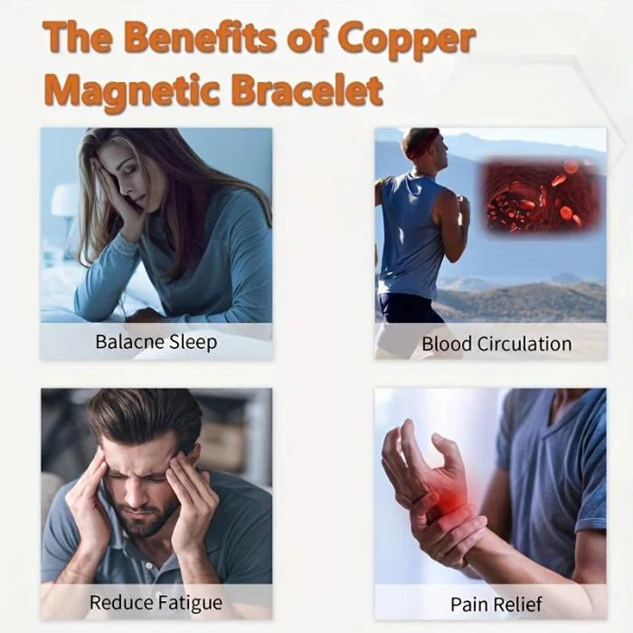 Diystar® Copper Magnetic,Ultra Strength Cross Bracelet With Ring Include Adjustable Link, Jewelry Gift ,Relive Fatigue