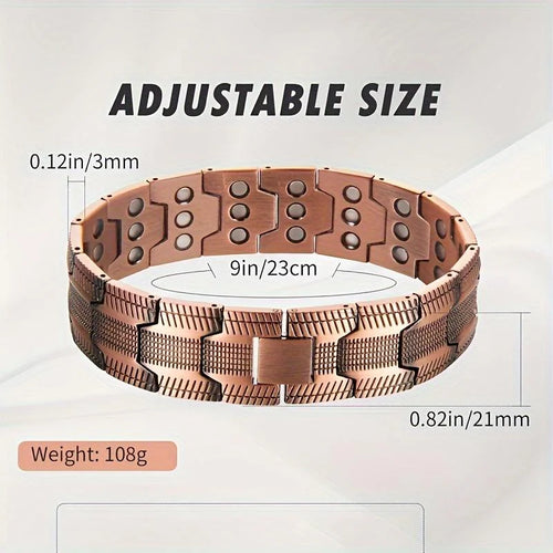 Diystar® Copper Magnetic,Ultra Strength Cross Bracelet With Ring Include Adjustable Link, Jewelry Gift ,Relive Fatigue