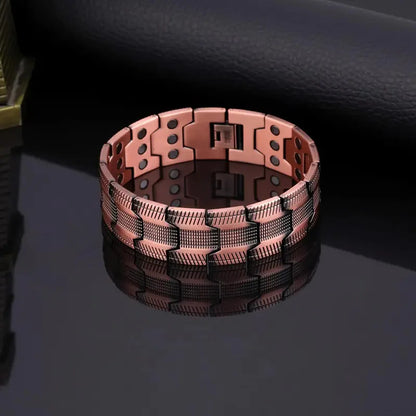 Diystar® Copper Magnetic,Ultra Strength Cross Bracelet With Ring Include Adjustable Link, Jewelry Gift  ,Relive Fatigue