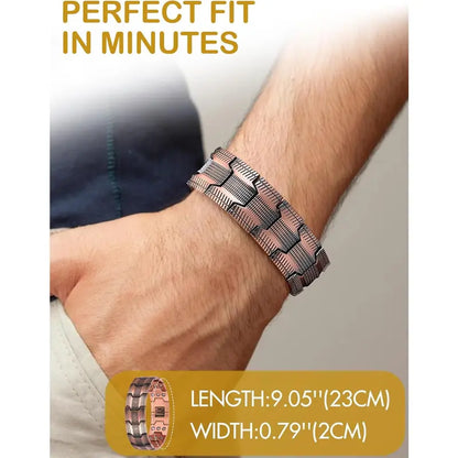 Diystar® Copper Magnetic,Ultra Strength Cross Bracelet With Ring Include Adjustable Link, Jewelry Gift  ,Relive Fatigue